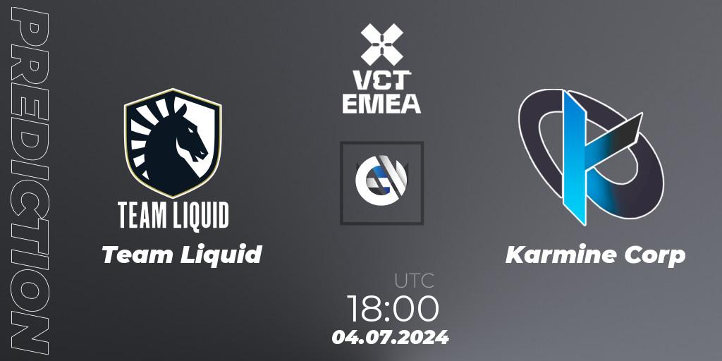 Team Liquid - Karmine Corp: прогноз. 04.07.2024 at 19:00, VALORANT, VALORANT Champions Tour 2024: EMEA League - Stage 2 - Group Stage