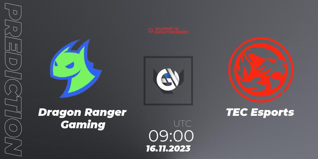Dragon Ranger Gaming - TEC Esports: прогноз. 16.11.2023 at 09:00, VALORANT, VALORANT China Evolution Series Act 3: Heritability