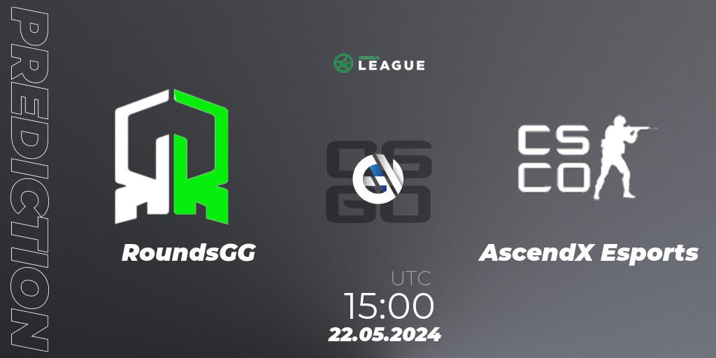 RoundsGG - AscendX Esports: прогноз. 22.05.2024 at 15:00, Counter-Strike (CS2), ESEA Season 49: Advanced Division - Europe