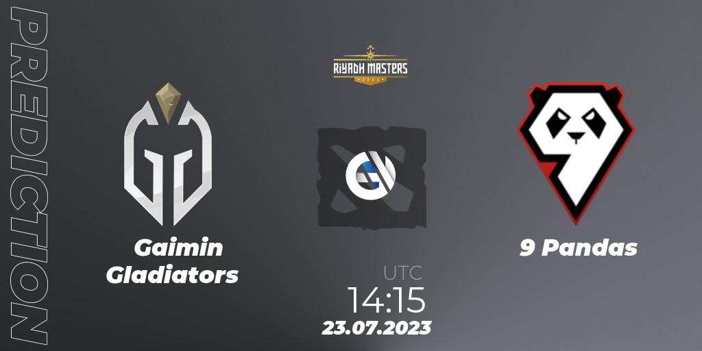 Gaimin Gladiators - 9 Pandas: прогноз. 23.07.2023 at 14:30, Dota 2, Riyadh Masters 2023 - Group Stage