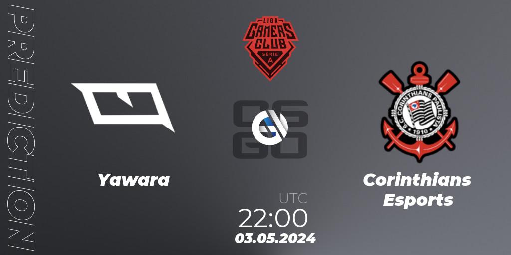 Yawara - Corinthians Esports: прогноз. 03.05.2024 at 22:00, Counter-Strike (CS2), Gamers Club Liga Série A: April 2024