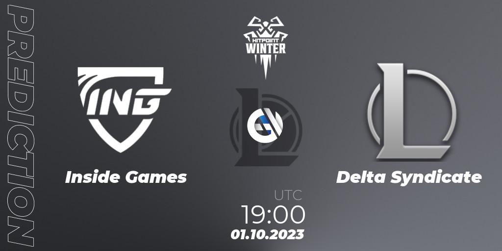 Inside Games - Delta Syndicate: прогноз. 01.10.23, LoL, Hitpoint Masters Winter 2023 - Group Stage