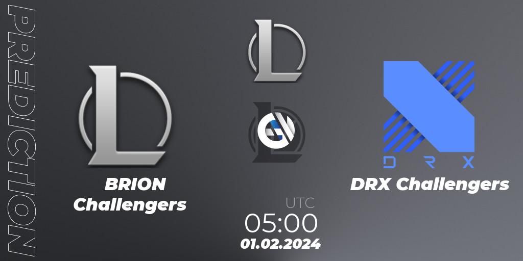 BRION Challengers - DRX Challengers: прогноз. 01.02.2024 at 05:00, LoL, LCK Challengers League 2024 Spring - Group Stage