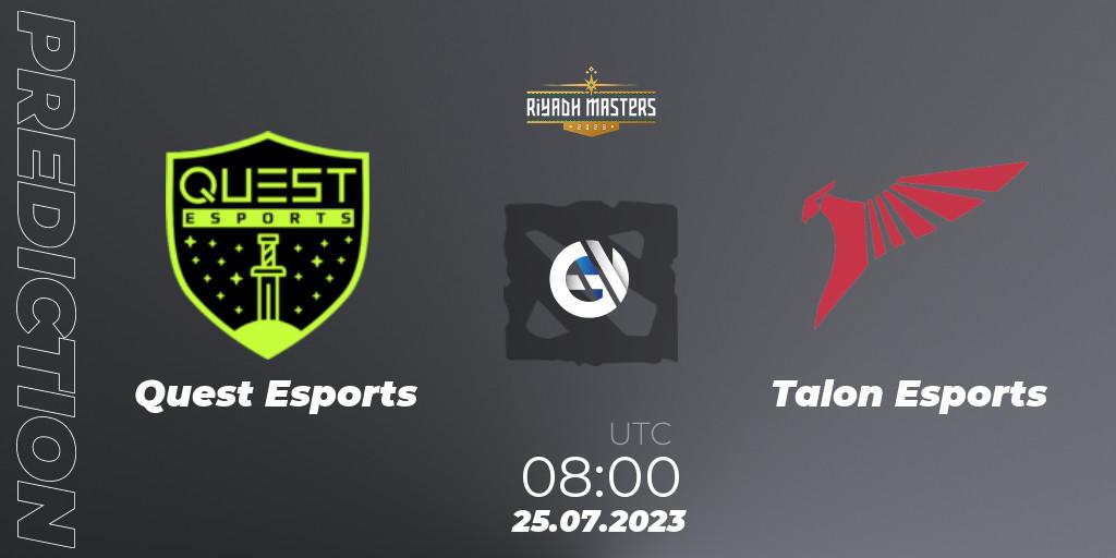 PSG Quest - Talon Esports: прогноз. 25.07.2023 at 08:05, Dota 2, Riyadh Masters 2023