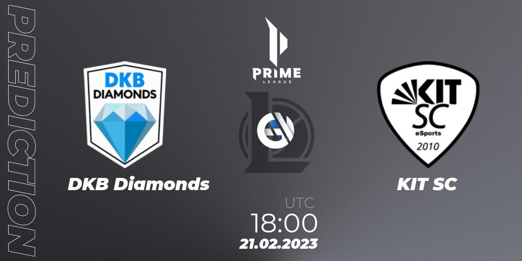 DKB Diamonds - KIT SC: прогноз. 21.02.2023 at 18:00, LoL, Prime League 2nd Division Spring 2023 - Group Stage
