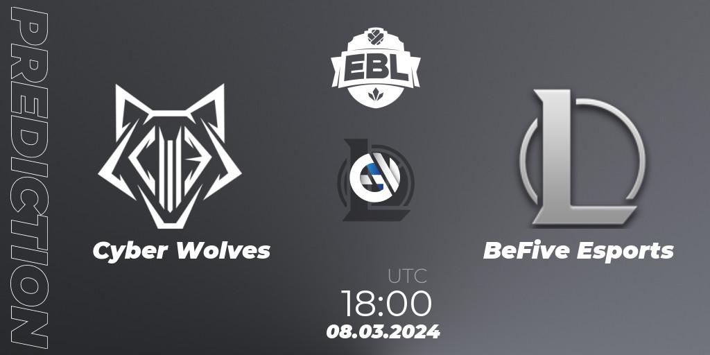 Cyber Wolves - BeFive Esports: прогноз. 08.03.2024 at 18:00, LoL, Esports Balkan League Season 14