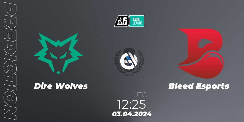 Dire Wolves - Bleed Esports: прогноз. 03.04.2024 at 12:25, Rainbow Six, Asia League 2024 - Stage 1