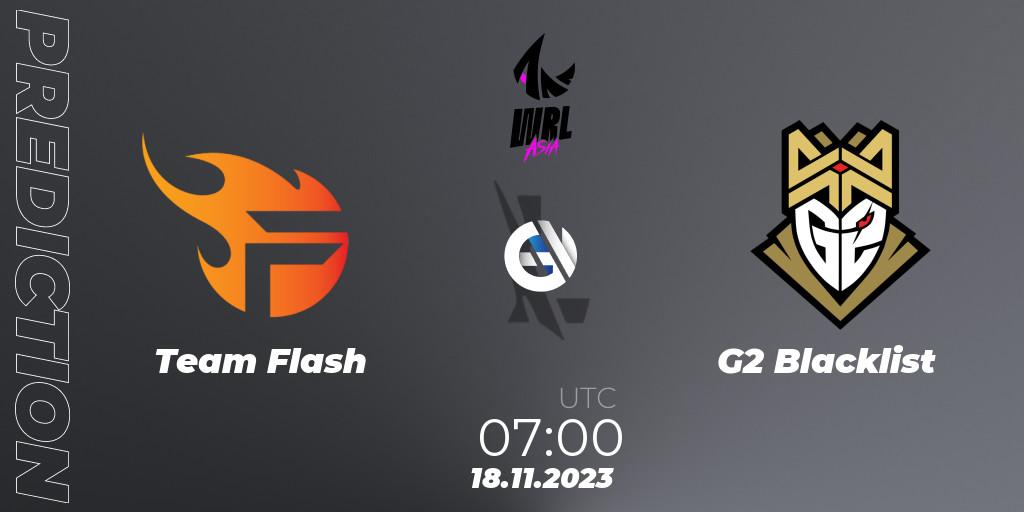 Team Flash - G2 Blacklist: прогноз. 18.11.2023 at 07:00, Wild Rift, WRL Asia 2023 - Season 2 - Regular Season