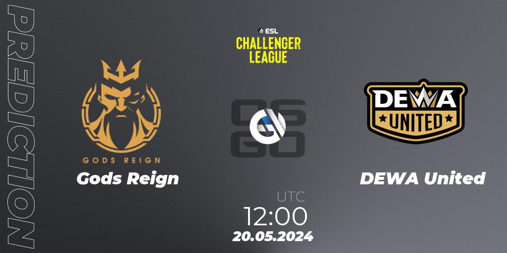 Gods Reign - DEWA United: прогноз. 20.05.2024 at 12:00, Counter-Strike (CS2), ESL Challenger League Season 47: Asia