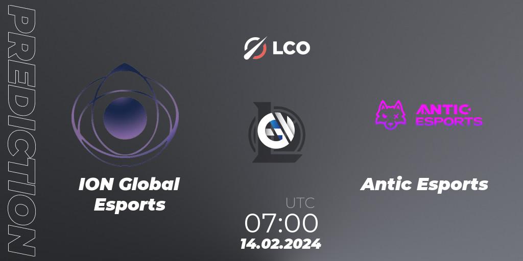 ION Global Esports - Antic Esports: прогноз. 14.02.2024 at 07:00, LoL, LCO Split 1 2024 - Group Stage