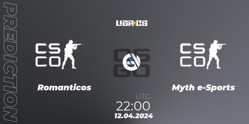 Romanticos - Myth e-Sports: прогноз. 12.04.2024 at 22:00, Counter-Strike (CS2), LIGA CS: Summer 2024