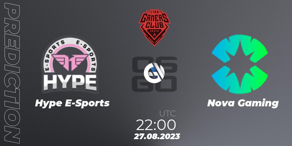 Hype E-Sports - Nova Gaming: прогноз. 27.08.2023 at 22:00, Counter-Strike (CS2), Gamers Club Liga Série A: August 2023