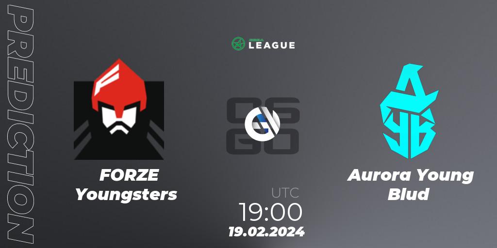 FORZE Youngsters - Aurora Young Blud: прогноз. 19.02.2024 at 19:00, Counter-Strike (CS2), ESEA Season 48: Advanced Division - Europe