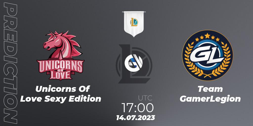 Unicorns Of Love Sexy Edition - Team GamerLegion: прогноз. 14.07.23, LoL, Prime League Summer 2023 - Group Stage