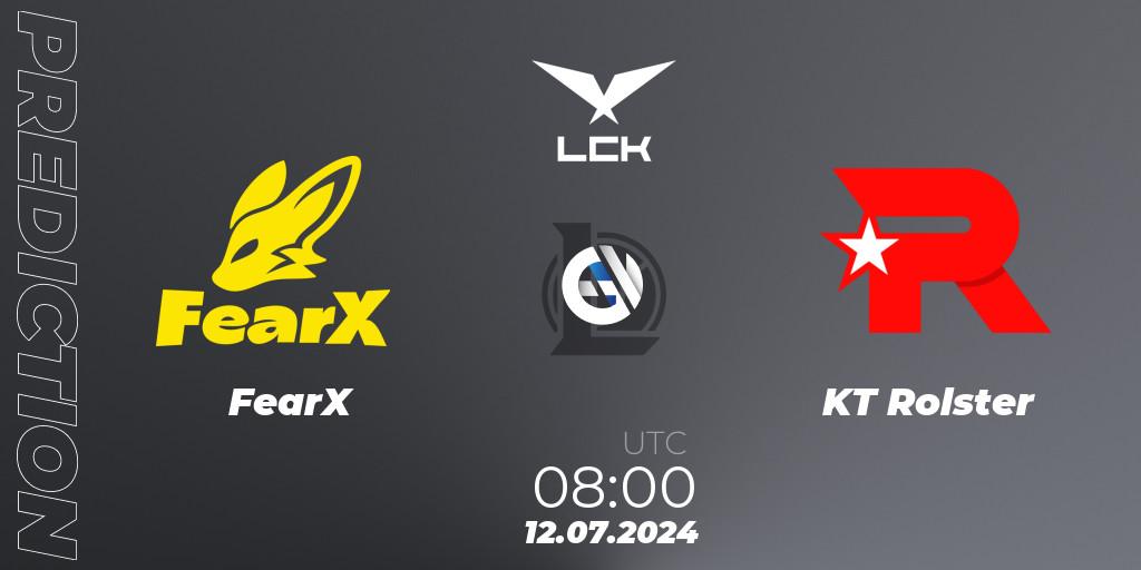 FearX - KT Rolster: прогноз. 12.07.2024 at 08:00, LoL, LCK Summer 2024 Group Stage