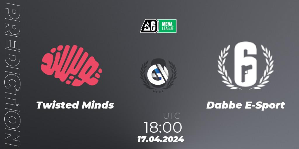 Twisted Minds - Dabbe E-Sport: прогноз. 17.04.2024 at 18:00, Rainbow Six, MENA League 2024 - Stage 1