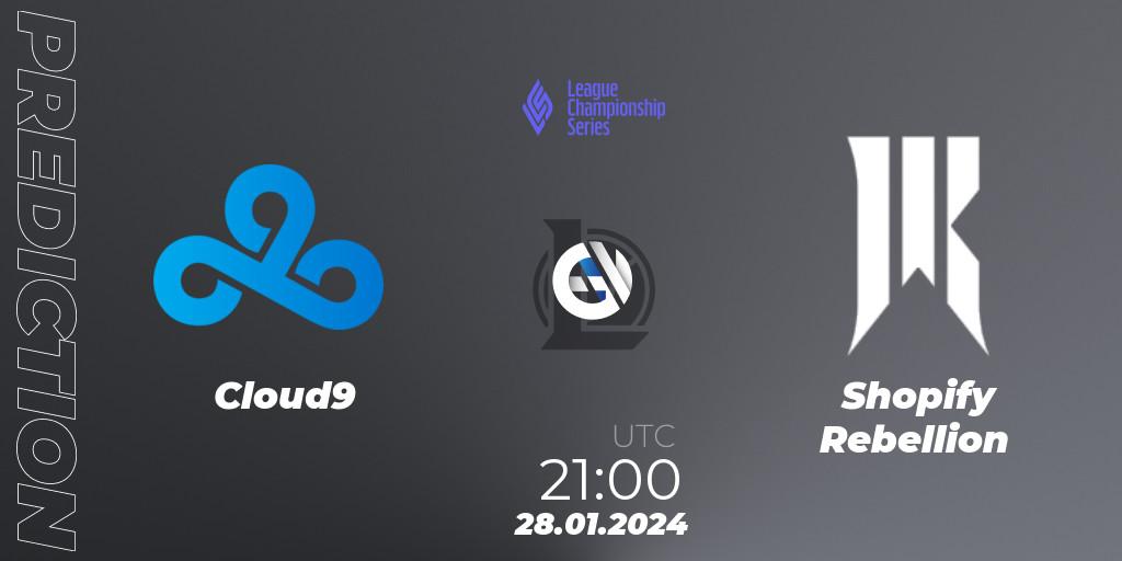 Cloud9 - Shopify Rebellion: прогноз. 28.01.24, LoL, LCS Spring 2024 - Group Stage
