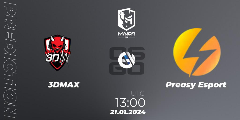 3DMAX - Preasy Esport: прогноз. 21.01.2024 at 13:00, Counter-Strike (CS2), PGL CS2 Major Copenhagen 2024 Europe RMR Decider Qualifier