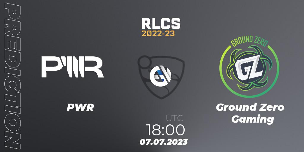 PWR - Ground Zero Gaming: прогноз. 07.07.2023 at 17:45, Rocket League, RLCS 2022-23 Spring Major