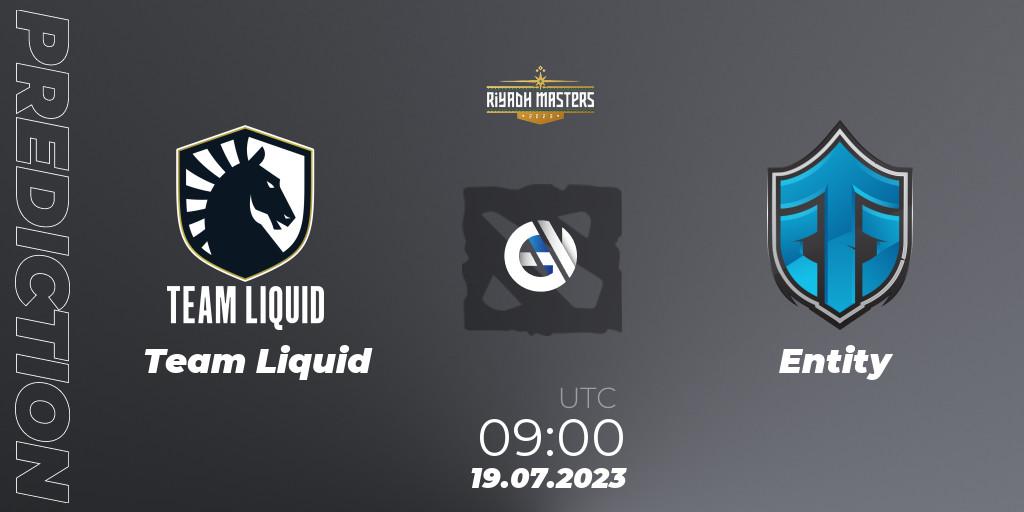 Team Liquid - Entity: прогноз. 19.07.2023 at 09:00, Dota 2, Riyadh Masters 2023 - Play-In