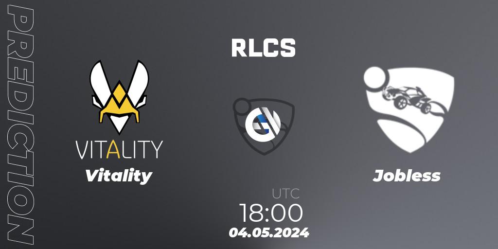 Vitality - Jobless: прогноз. 04.05.2024 at 17:00, Rocket League, RLCS 2024 - Major 2: EU Open Qualifier 4