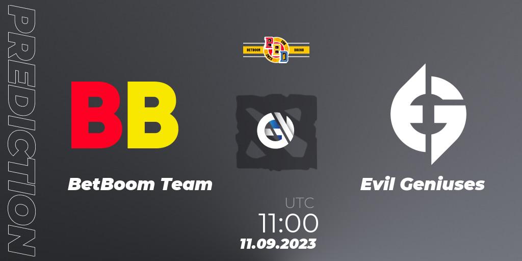 BetBoom Team - Evil Geniuses: прогноз. 11.09.2023 at 12:00, Dota 2, BetBoom Dacha