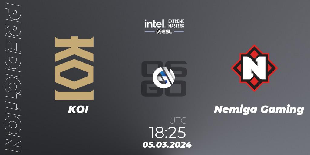 KOI - Nemiga Gaming: прогноз. 05.03.2024 at 18:25, Counter-Strike (CS2), Intel Extreme Masters Dallas 2024: European Open Qualifier #2