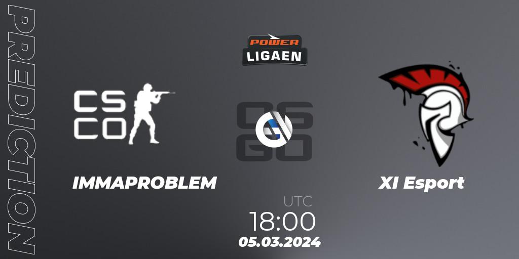 IMMAPROBLEM - XI Esport: прогноз. 05.03.2024 at 18:00, Counter-Strike (CS2), Dust2.dk Ligaen Season 25