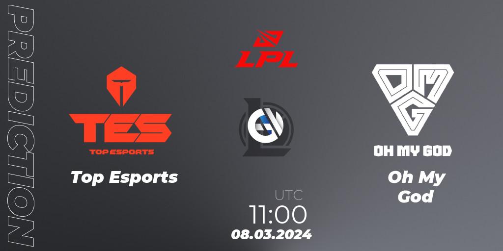 Top Esports - Oh My God: прогноз. 08.03.2024 at 11:00, LoL, LPL Spring 2024 - Group Stage