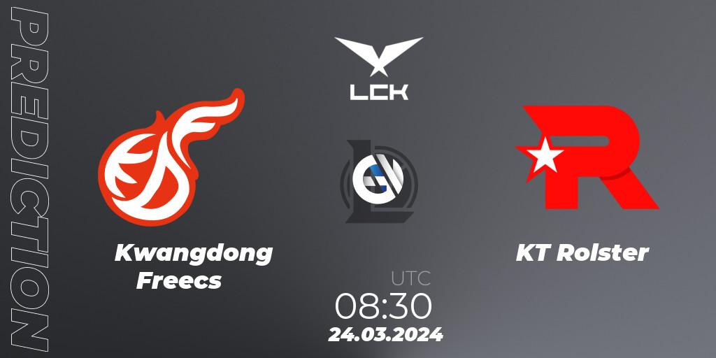 Kwangdong Freecs - KT Rolster: прогноз. 24.03.2024 at 08:30, LoL, LCK Spring 2024 - Group Stage