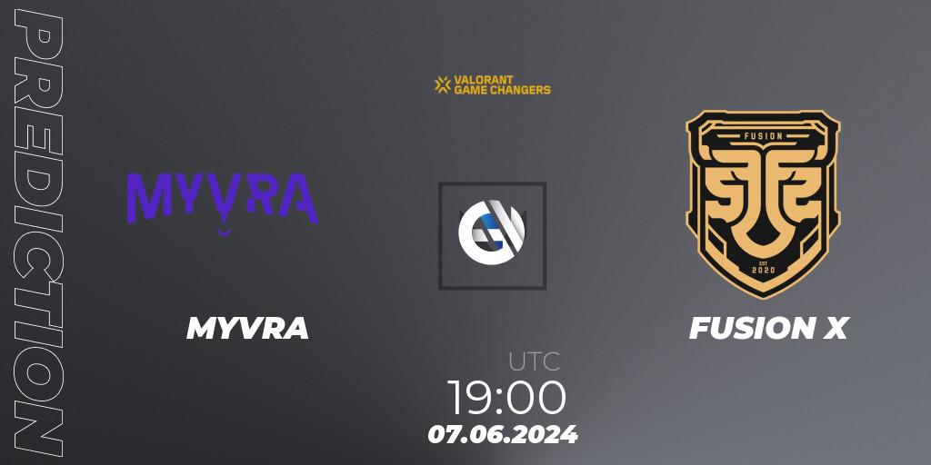 MYVRA - FUSION X: прогноз. 10.06.2024 at 22:00, VALORANT, VCT 2024: Game Changers LAN - Opening