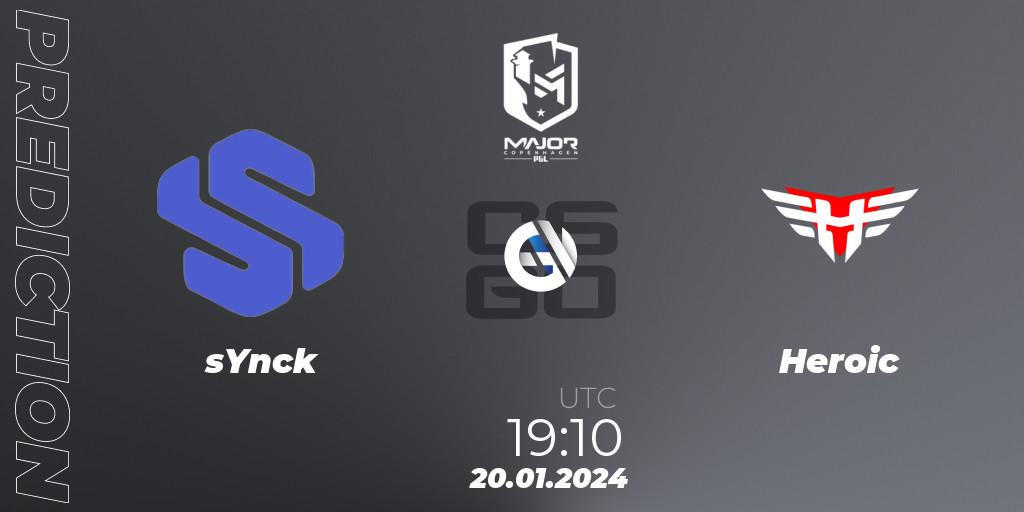 sYnck - Heroic: прогноз. 20.01.2024 at 19:10, Counter-Strike (CS2), PGL CS2 Major Copenhagen 2024: European Qualifier B