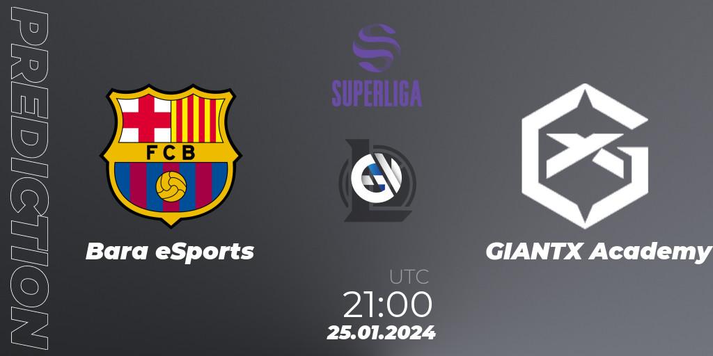 Barça eSports - GIANTX Academy: прогноз. 25.01.2024 at 21:00, LoL, Superliga Spring 2024 - Group Stage