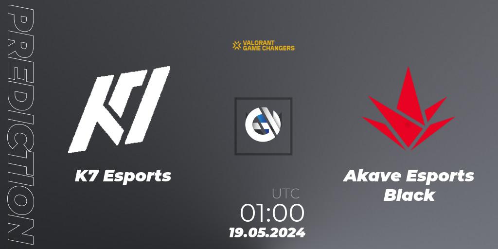 K7 Esports - Akave Esports Black: прогноз. 19.05.2024 at 01:15, VALORANT, VCT 2024: Game Changers LAN - Opening