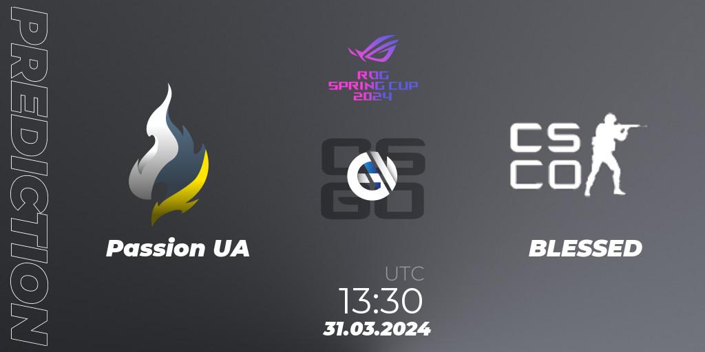 Passion UA - BLESSED: прогноз. 31.03.2024 at 13:30, Counter-Strike (CS2), Gameinside.ua ROG Spring Cup 2024
