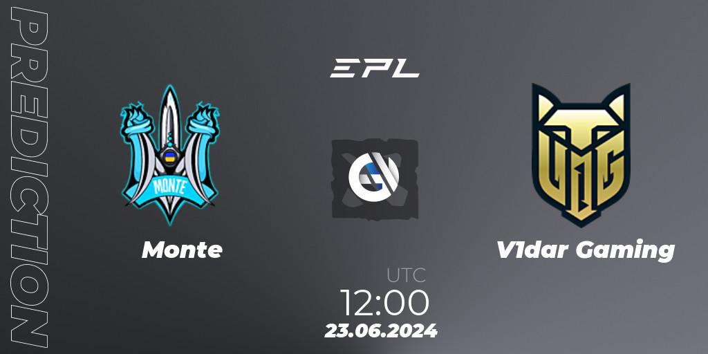 Monte - V1dar Gaming: прогноз. 23.06.2024 at 12:00, Dota 2, European Pro League Season 19: Division 2