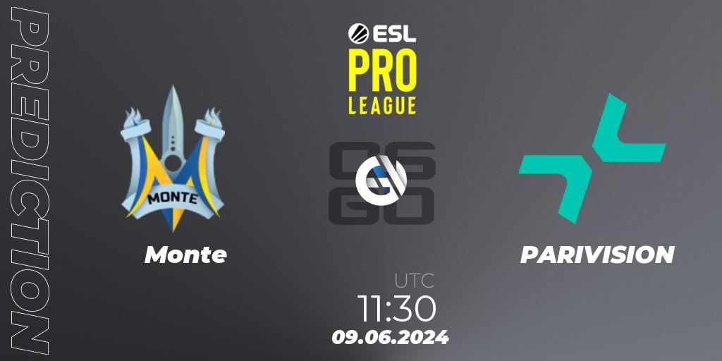 Monte - PARIVISION: прогноз. 09.06.2024 at 11:30, Counter-Strike (CS2), ESL Pro League Season 20: European Conference
