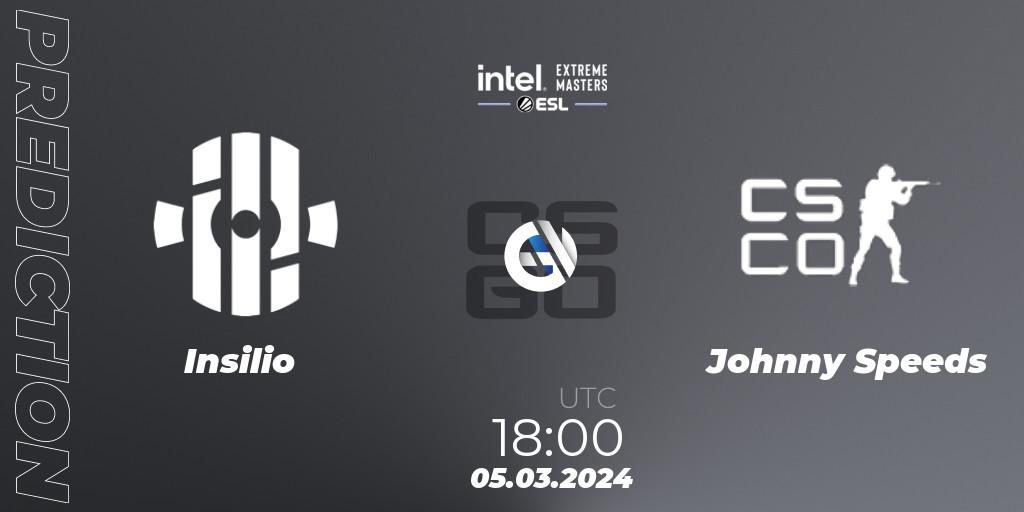 Insilio - Johnny Speeds: прогноз. 05.03.2024 at 18:15, Counter-Strike (CS2), Intel Extreme Masters Dallas 2024: European Open Qualifier #2