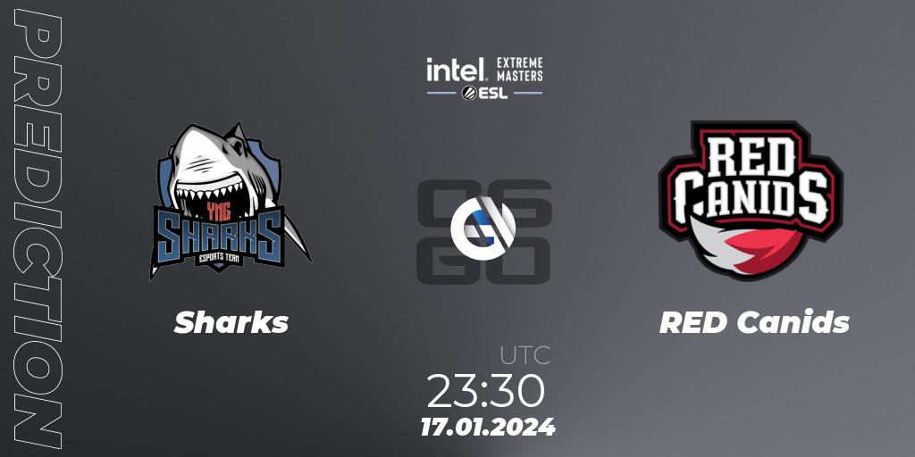 Sharks - RED Canids: прогноз. 17.01.2024 at 23:30, Counter-Strike (CS2), Intel Extreme Masters China 2024: South American Closed Qualifier
