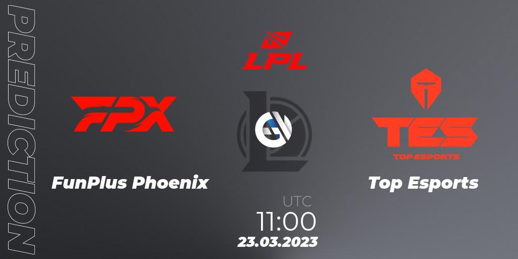 FunPlus Phoenix - Top Esports: прогноз. 23.03.23, LoL, LPL Spring 2023 - Group Stage