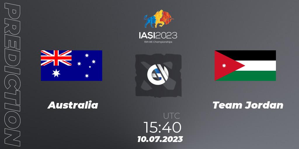 Australia - Team Jordan: прогноз. 10.07.2023 at 16:40, Dota 2, Gamers8 IESF Asian Championship 2023