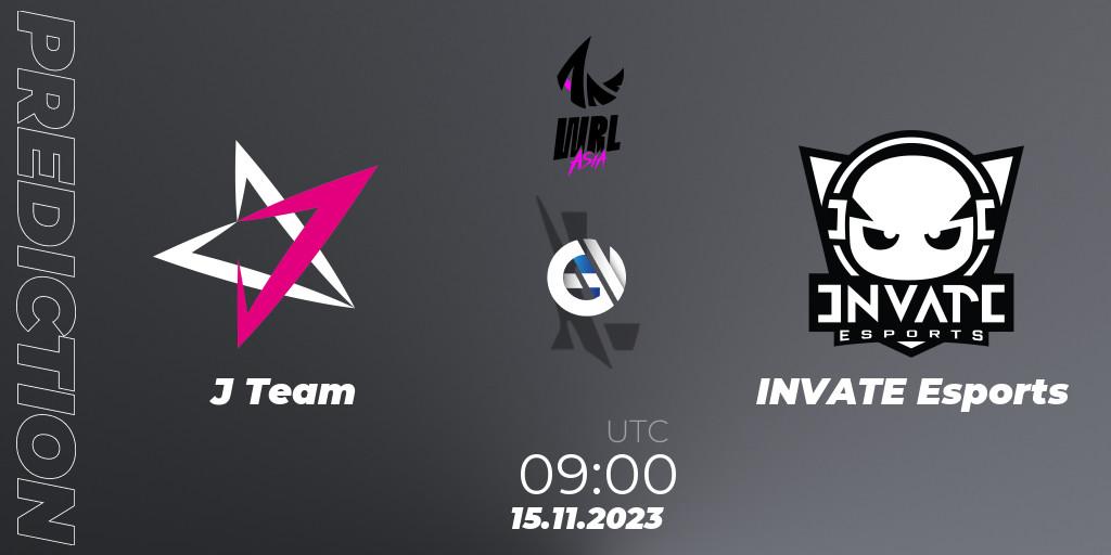 J Team - INVATE Esports: прогноз. 15.11.2023 at 09:15, Wild Rift, WRL Asia 2023 - Season 2 - Regular Season
