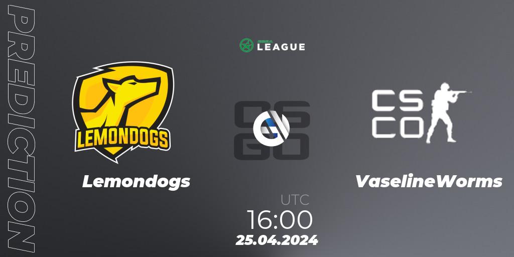Lemondogs - VaselineWorms: прогноз. 25.04.2024 at 16:00, Counter-Strike (CS2), ESEA Season 49: Advanced Division - Europe