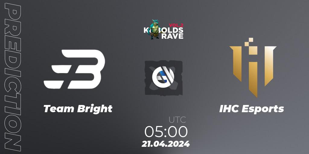 Team Bright - IHC Esports: прогноз. 21.04.24, Dota 2, Cringe Station Kobolds Rave 2