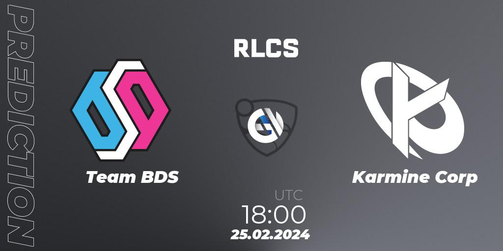 Team BDS - Karmine Corp: прогноз. 25.02.2024 at 18:00, Rocket League, RLCS 2024 - Major 1: Europe Open Qualifier 2