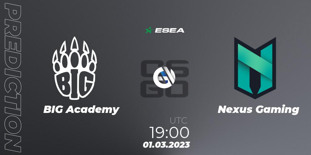 BIG Academy - Nexus Gaming: прогноз. 03.03.2023 at 16:00, Counter-Strike (CS2), ESEA Season 44: Advanced Division - Europe