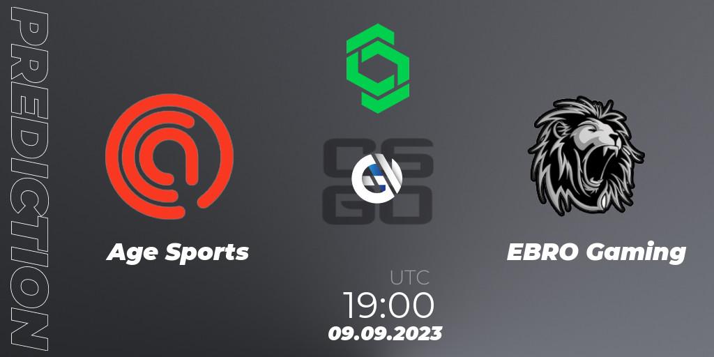 Age Sports - EBRO Gaming: прогноз. 09.09.2023 at 19:30, Counter-Strike (CS2), CCT South America Series #11: Closed Qualifier