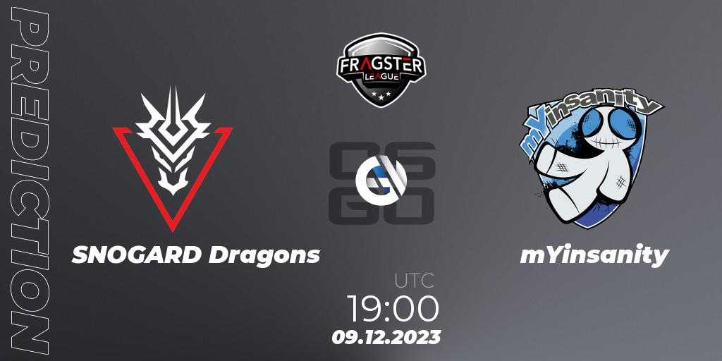 SNOGARD Dragons - mYinsanity: прогноз. 09.12.2023 at 19:00, Counter-Strike (CS2), Fragster League Showdown Winter 2023