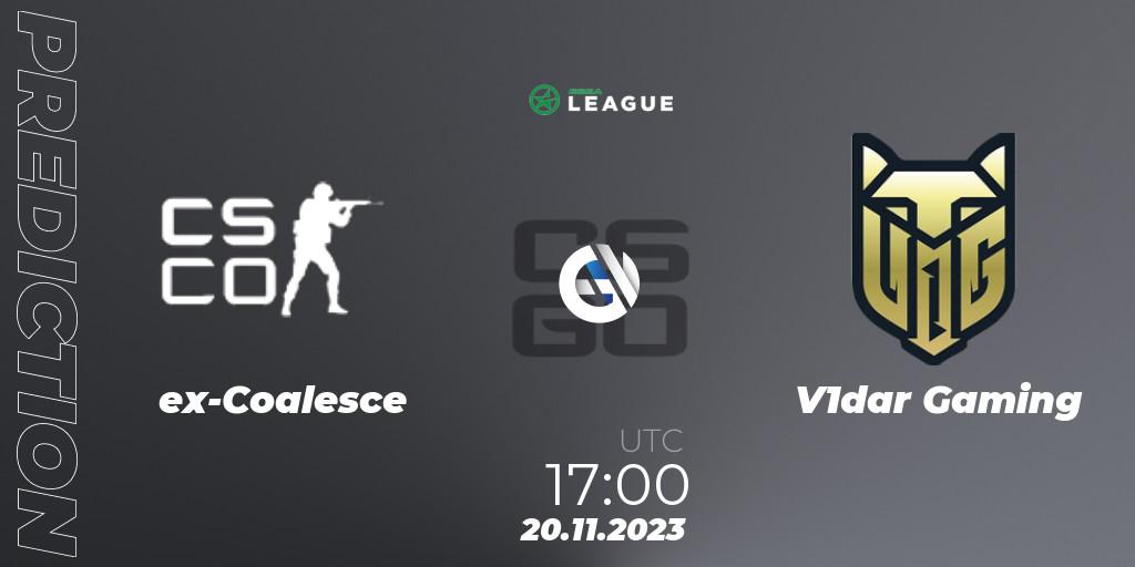 ex-Coalesce - V1dar Gaming: прогноз. 20.11.2023 at 17:00, Counter-Strike (CS2), ESEA Season 47: Advanced Division - Europe