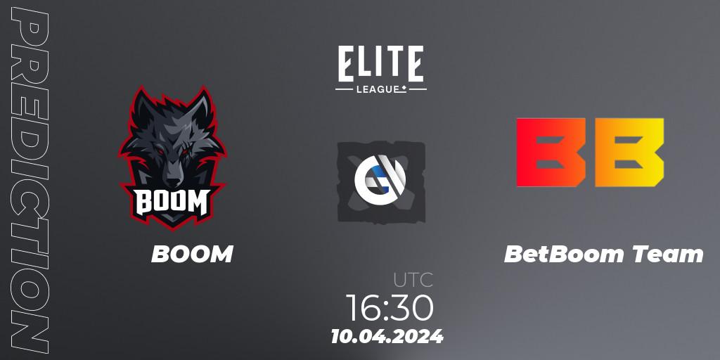 BOOM - BetBoom Team: прогноз. 10.04.2024 at 16:38, Dota 2, Elite League: Round-Robin Stage